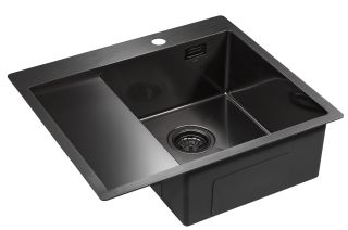 Мойка кухонная Paulmark Alster PM825951-GMR правая воронёная сталь